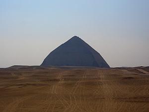 The Bent Pyramid -- so-called, because the angle changes about a third of the way up. They were constructing it too steep, and had to adjust. Again, one of the first pyramids.