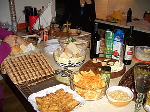 Lots of food for the party - everyone was asked to bring something from their country. We had guests from Canada, USA, Australia, Mexico, Brazil, South Africa, Portugal, France, Italy, Lithuania, Jordan, and Croatia