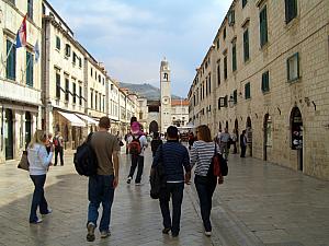 Walking down the main promenade.