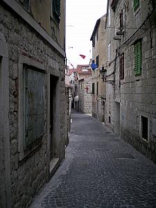 Walking up Miliceva, our street.