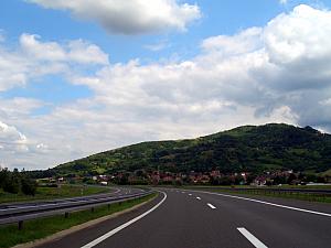 Driving on the highway northeast of Zagreb, towards Hungary. Didn't have many companions on the road between Zagreb and Hungary.