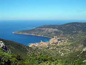 View of Komiza from the highest point on the island.