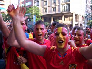 Funny short story: these guys called us out -- they accused us of being Germans. I guess the fact that we are tall, pale, blondish hair, and weren't wearing red, made us stand out!