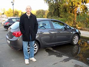 Posing in from of our rental car, which we liked quite a bit...