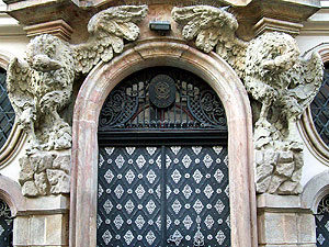 another beautiful set of doors and sculptures.