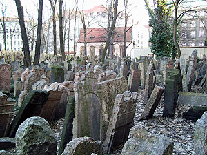 Old Jewish Cemetery: used from 1439 to 17 87. There are 12 layers of tombs because the city would not give the Jews more room to bury their dead. It has been estimated that there are approximately 12,000 tombstones presently visible, and there may be as many as 100,000 burials in all. 