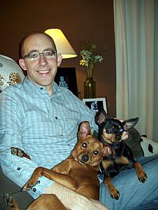 Jay with Sara and Mike's dogs