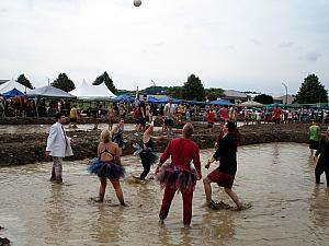 Mud Volleyball in Cleveland, OH -- one of the opponents 