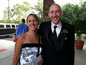 Jen and Jay sharing a laugh after the ceremony.