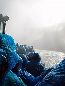 Some of of fellow tourists on the ferry, all sporting the ponchos.