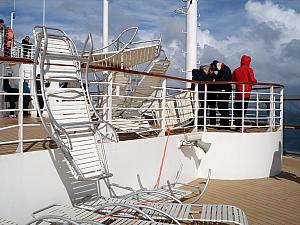 Cape Horn - Our ship's captain called the weather, "a bit windy" -- we had 150mph wind gusts, with steady winds of 70-80mph. Crazy. Resulted in quite a rocky boat ride!