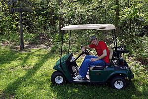 Our cabin also came with the use of a golf cart! We drove it all around the property.