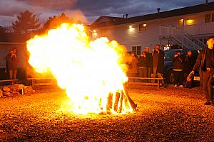 The flames from the fish boil are pretty impressive.