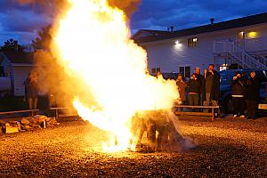 The flames from the fish boil are pretty impressive.