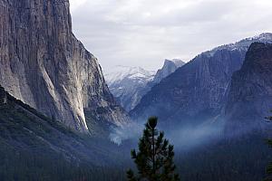 Back at Tunnel View - this time hiking a mile up the mountainside to try to get to a better viewpoint.