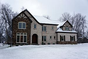 Our house covered in snow! We missed a White Christmas by one day - this is 12/26. Still very pretty