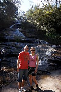 Walking by some running water -- can't really call this a "waterfall"!