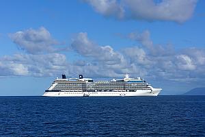 Passing by our cruise ship, the Celebrity Solstice.