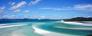 Beautiful Scenic view from atop Hill Inlet, looking down on Whitehaven Beach