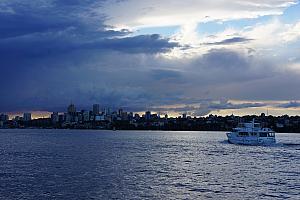 On a ferry in Sydney's harbor