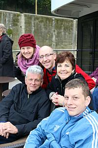 Hanging out at the front of the ship as we enter the lock