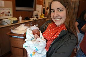 Aunt Julie getting a turn holding Bennett