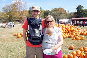 Jay and Jenny showing up their baby carriers.