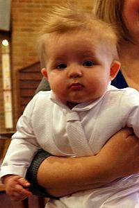 Bennett all dressed up for his baptism.