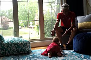 Crawling to grandpa