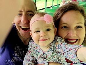 Family selfie during the train ride