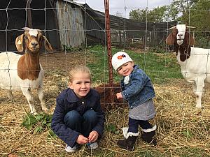 Posing with some goats