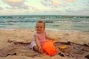 Capri playing in the sand