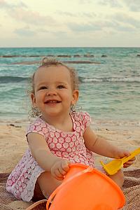 Capri playing in the sand