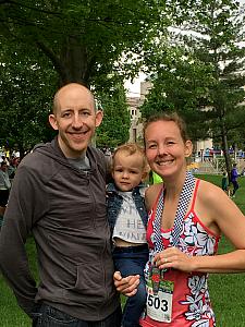 Post race family photo. Capri is thrilled for the opportunity.