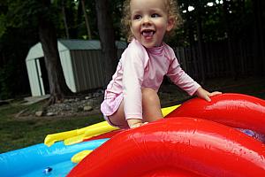 Capri on the pool slide