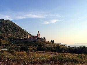 On the way to Komiza town, a beautiful church.