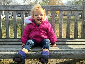 Capri resting on a park bench :)