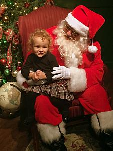 Visit with Santa success ... no tears! Though, she did pee through her diaper a few minutes later. I joked that she was so scared she peed her pants!