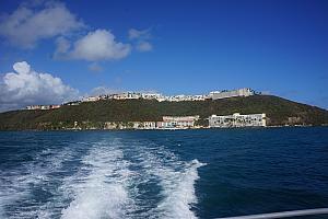 Monday, March 13: taking a ferryboat ride to El Conquistador's island beach! Everything you see there is part of the resort. Impressive layout.