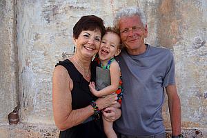 Capri all smiles with Mimi and Grandpa!