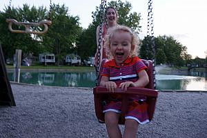 Capri swinging with Aunt Julie