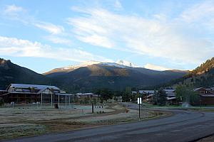 Friday, September 29: We were very happy to see the blue sky return for our last day of the trip! Here's the mountains as seen from the YMCA.