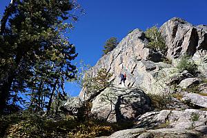 Dad and Capri atop some boulders