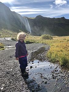 Having fun in the puddles